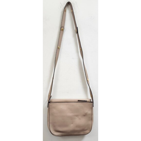 Marni Beige Leather Pushlock Saddle Shoulder Crossbody Bag Adjustable Strap - Picture 7 of 16